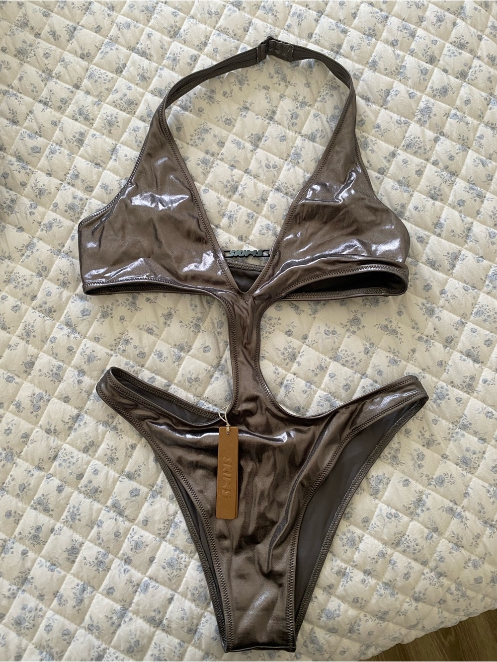 Skims metallic Cutout One-Piece Swimsuit